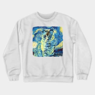 Furry Cat Van Gogh Style Crewneck Sweatshirt